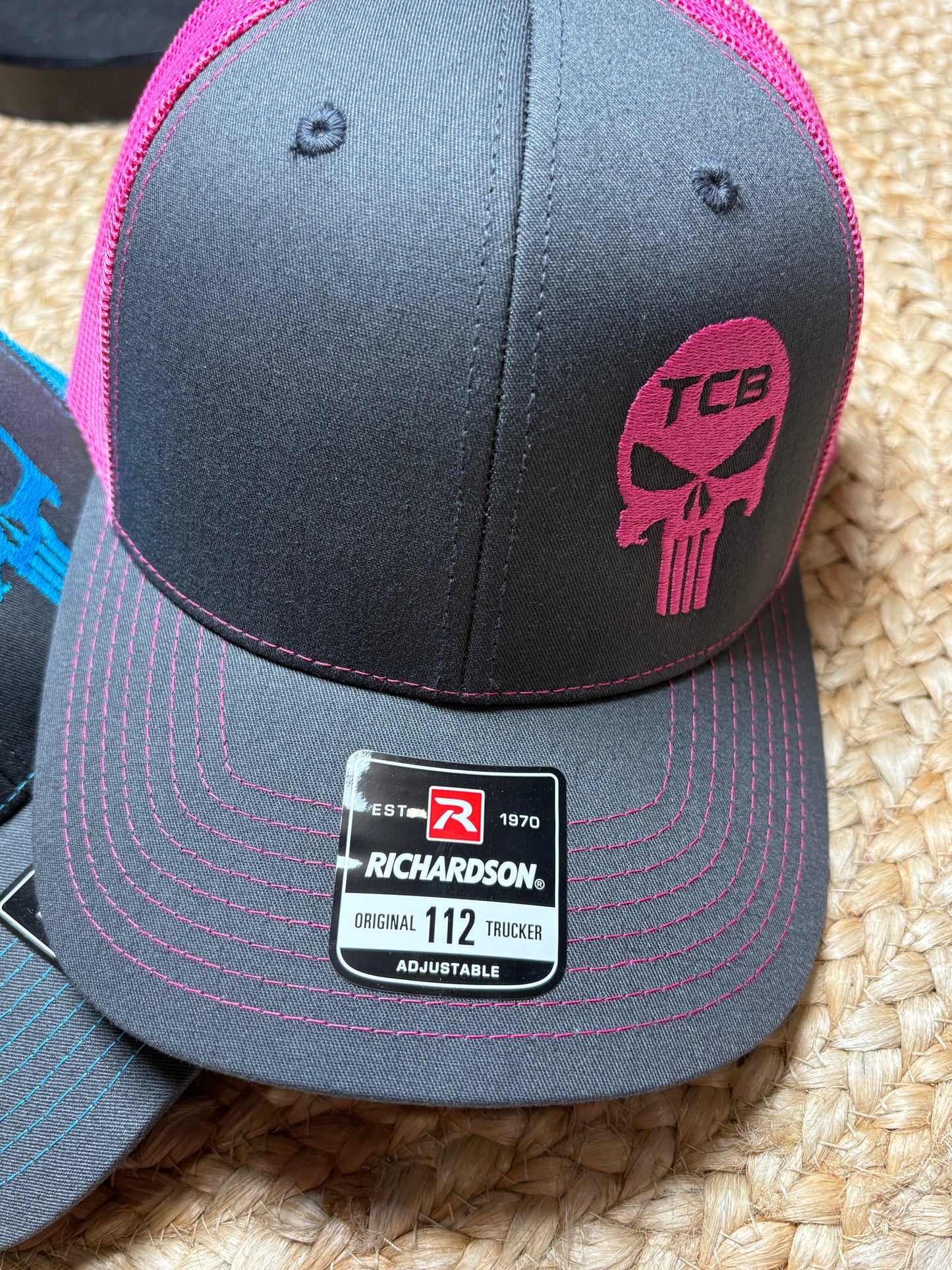 PUNISHER HAT (CHARCOAL/PINK)