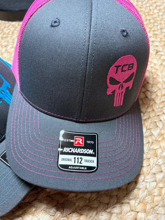 PUNISHER HAT (CHARCOAL/PINK)