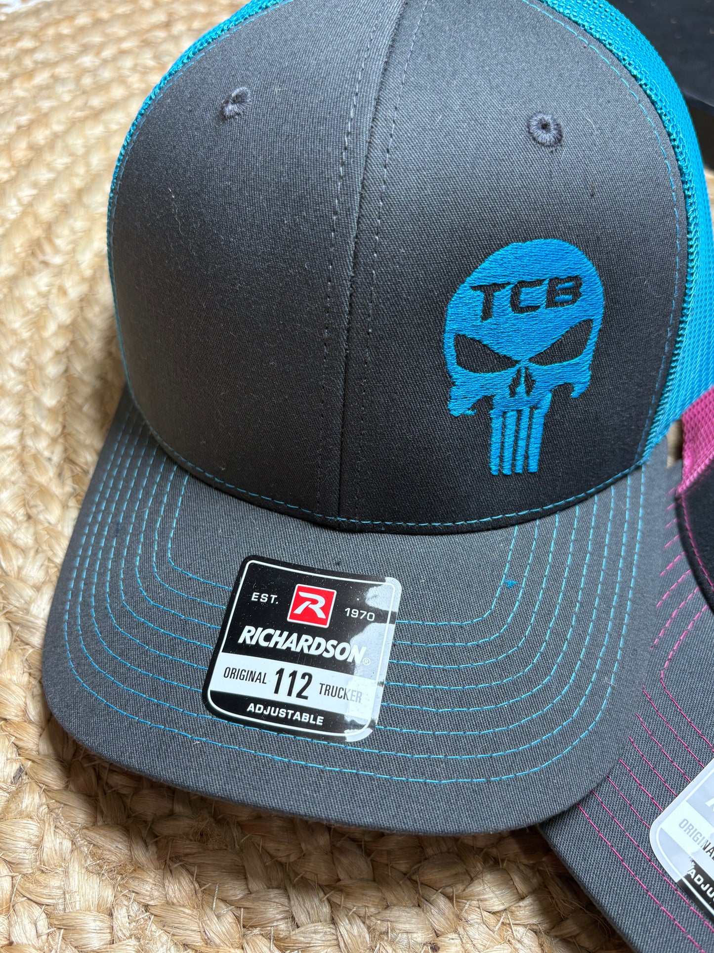 PUNISHER HAT (GRAY/TEAL)