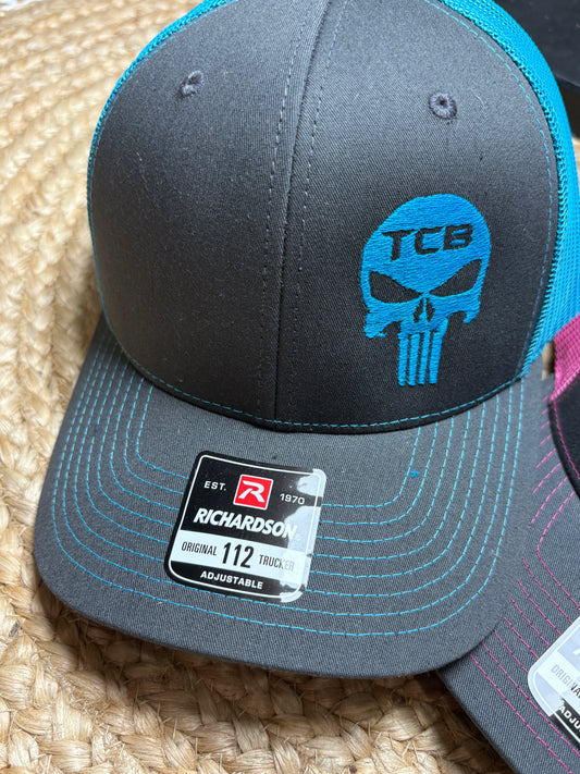 PUNISHER HAT (GRAY/TEAL)